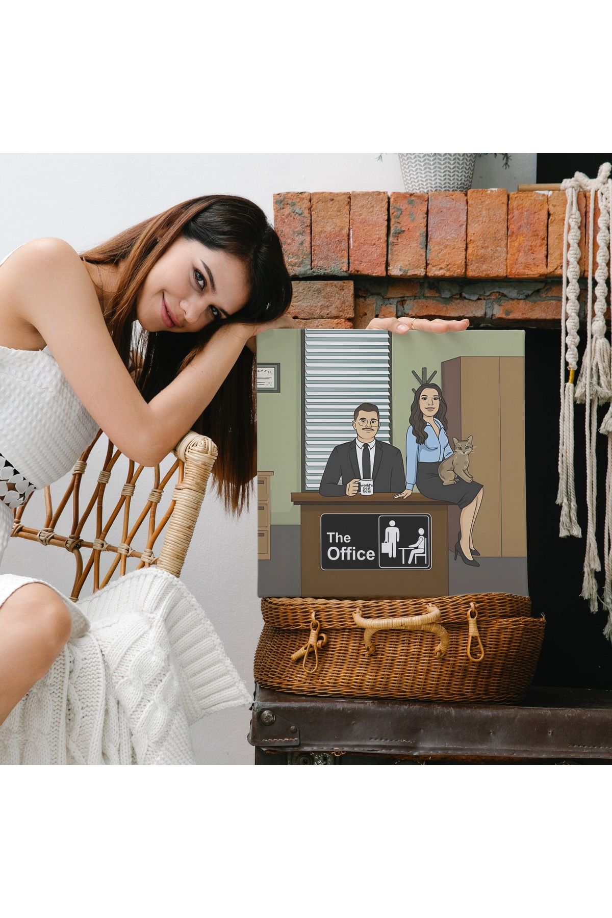 ÇELİKLER HEDİYE Kişiye Özel Karikatür Kanvas – Fotoğraftan Hazırlanan Hediye Tablo