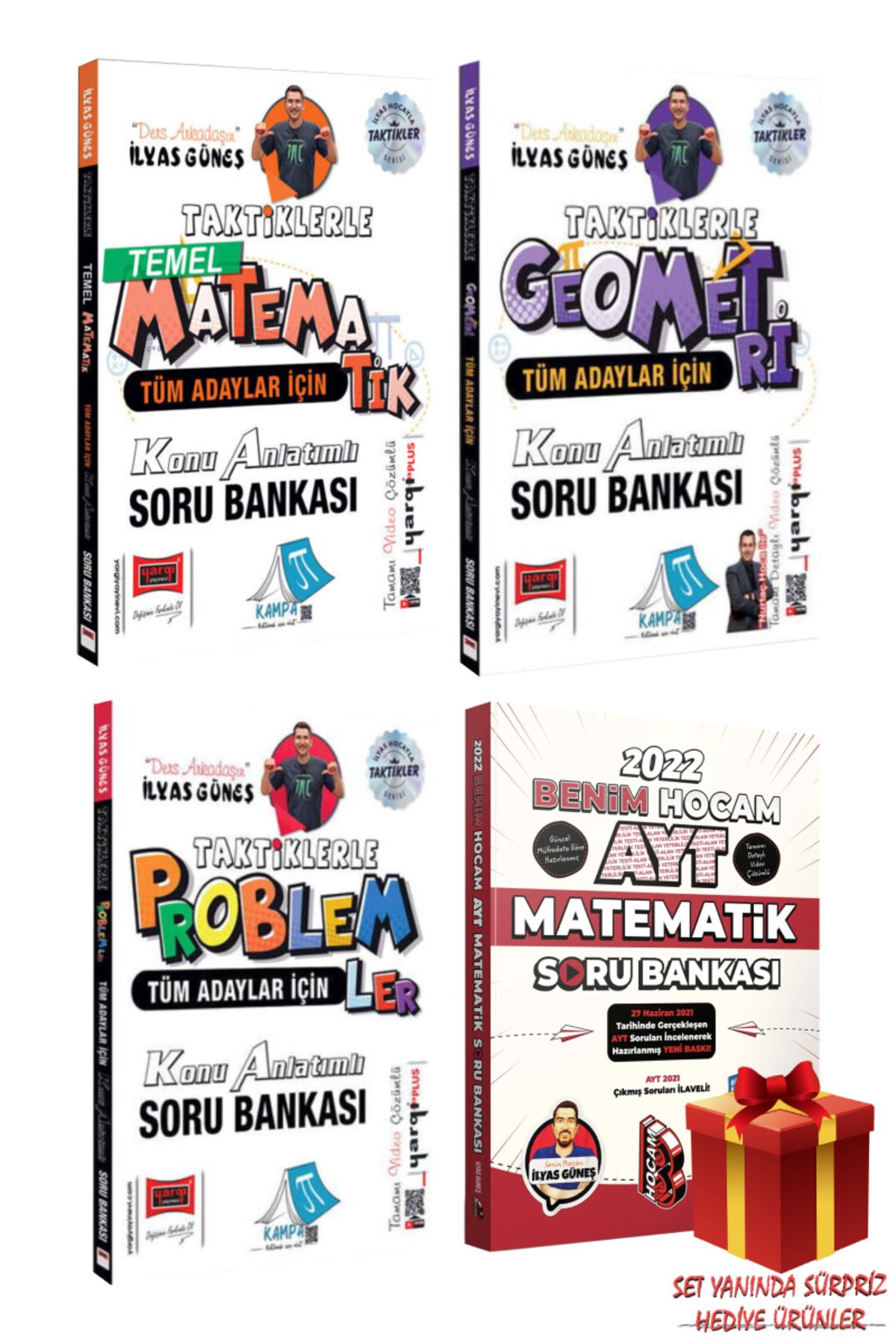 Yargı Yayınları İlyas Güneş Tüm Adaylar İçin Taktiklerle Matematik+ Geometri+ Problemler Konu Anlatımlı Soru Bankası
