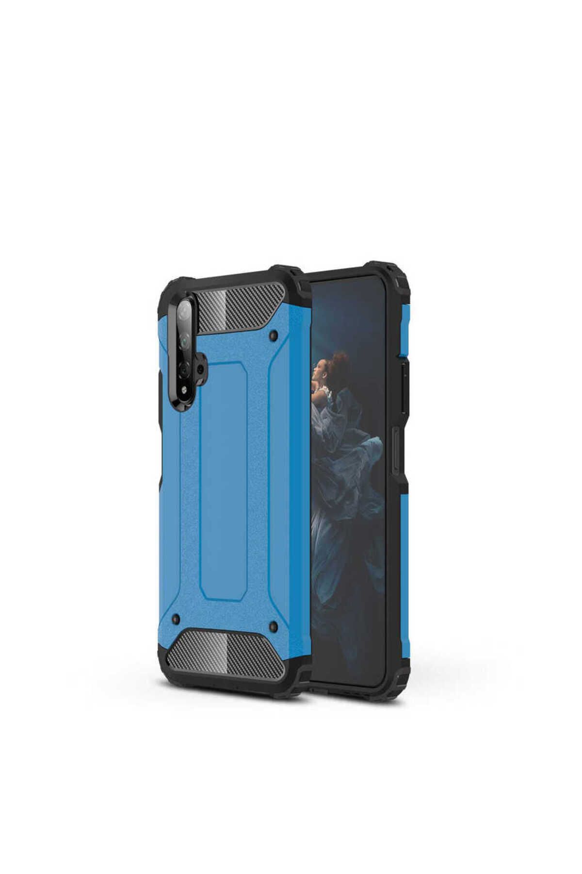 halkhouse Huawei Honor 20 Kılıf Zırh Tank Sert Korumalı Silikon Crash Silikon Kapak