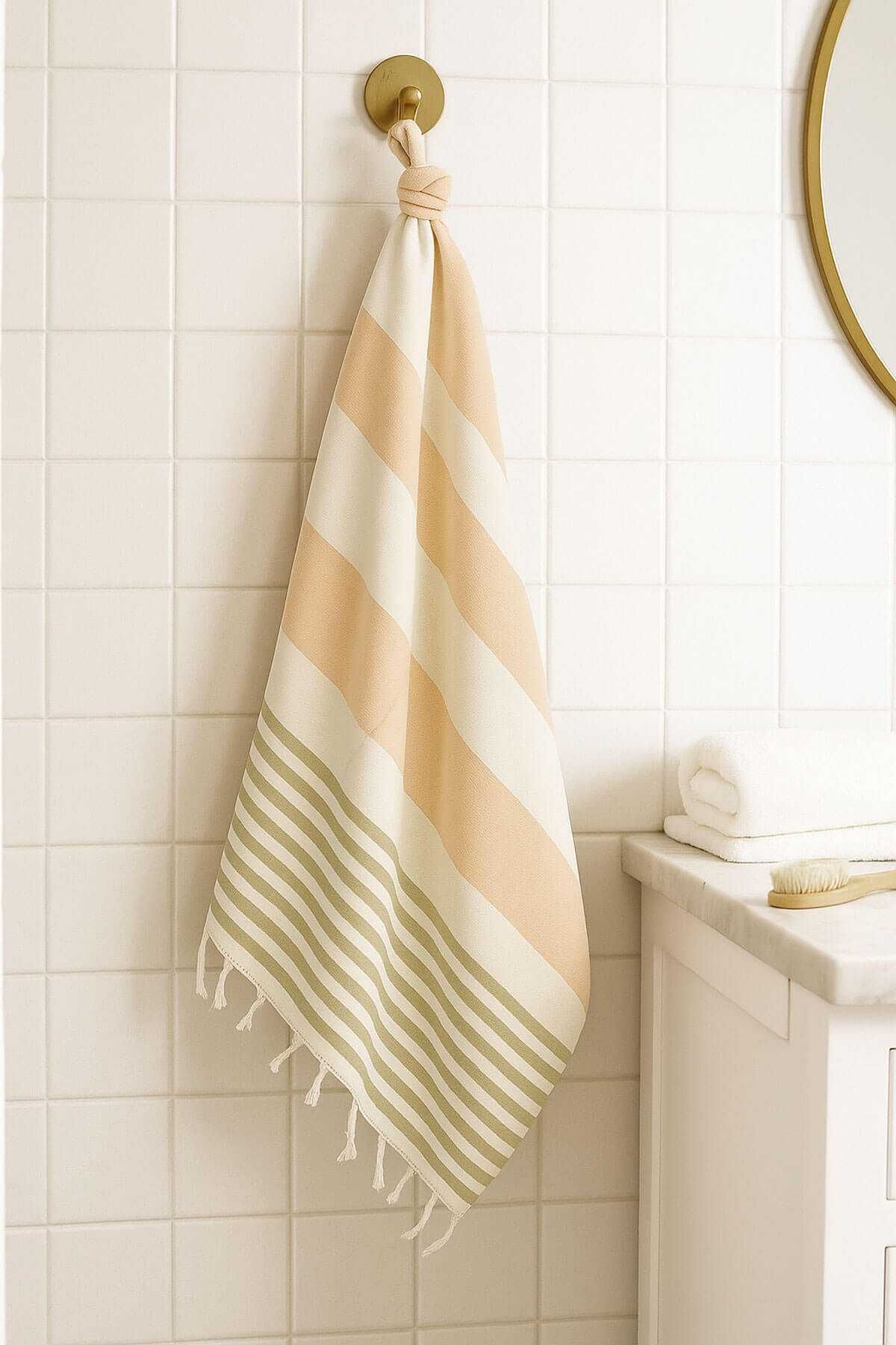 Mira Home Mimoza Unisex Peştemal Plaj Havlusu 100x180 Cm %100 Pamuklu Soft Kahve-Açık Kahve