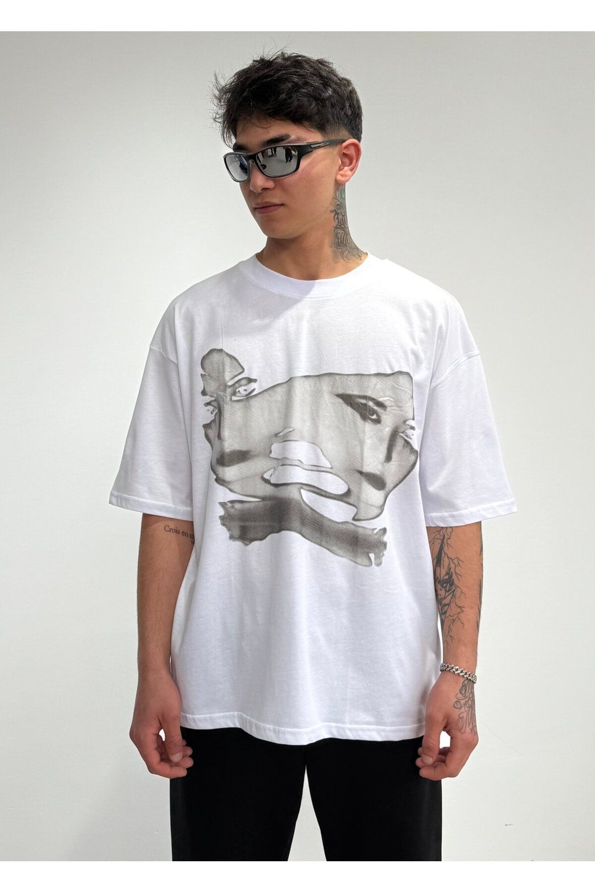 zaee Face Baskılı Oversize Tişört