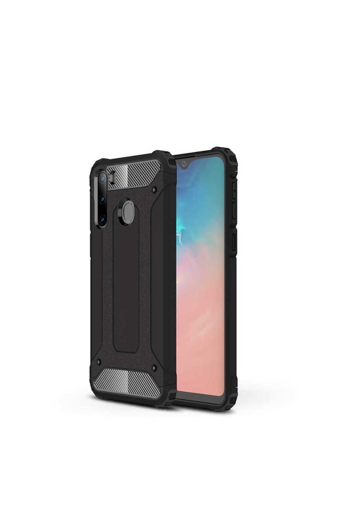 halkhouse Galaxy A21 Kılıf Zırh Tank Sert Korumalı Silikon Crash Silikon Kapak