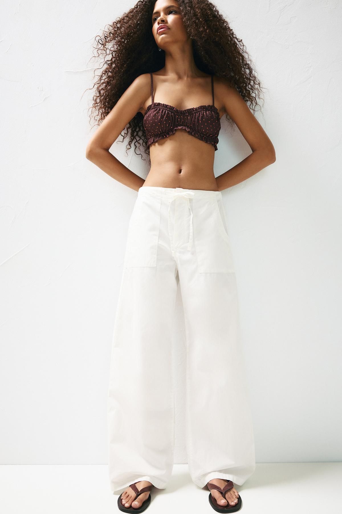 Pull & Bear Bol kesim poplin pantolon