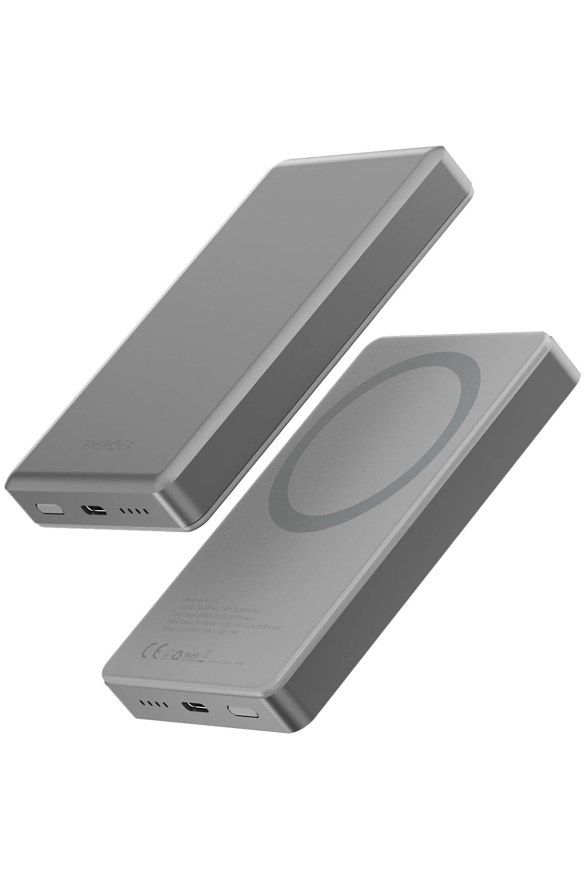 Energea AluPac 10.000 mAh 20W Type-C ve 15W Kablosuz PD Hızlı Şarj Magsafe Powerbank