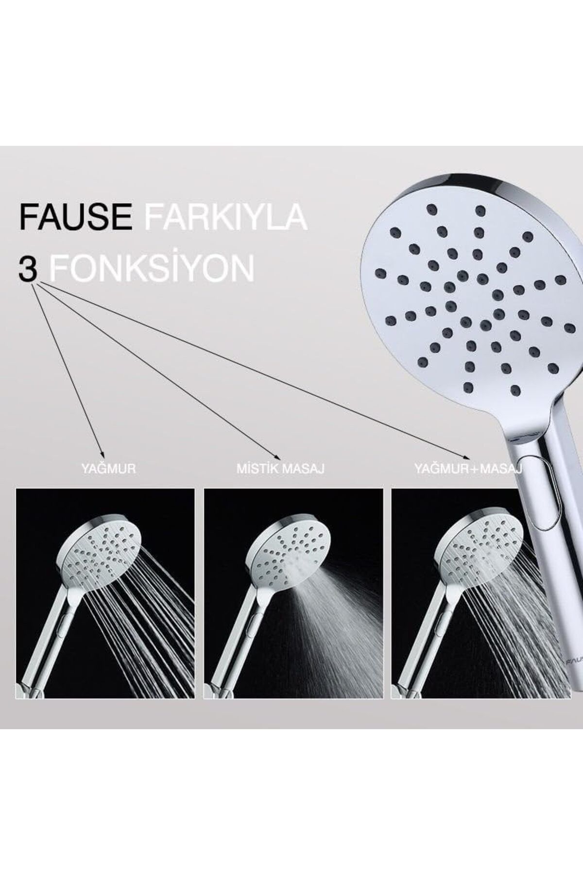 mazıdağı mazzıdağ El Duş Başlığı 3 Fonksiyonlu Oval KE121 new store 1133631