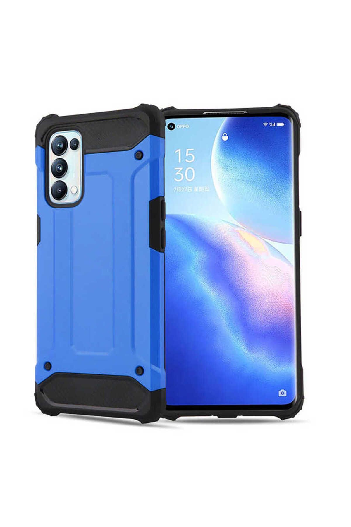 halkhouse Oppo Reno 5 Pro 5G Kılıf Zırh Tank Sert Korumalı Silikon Crash Silikon Kapak