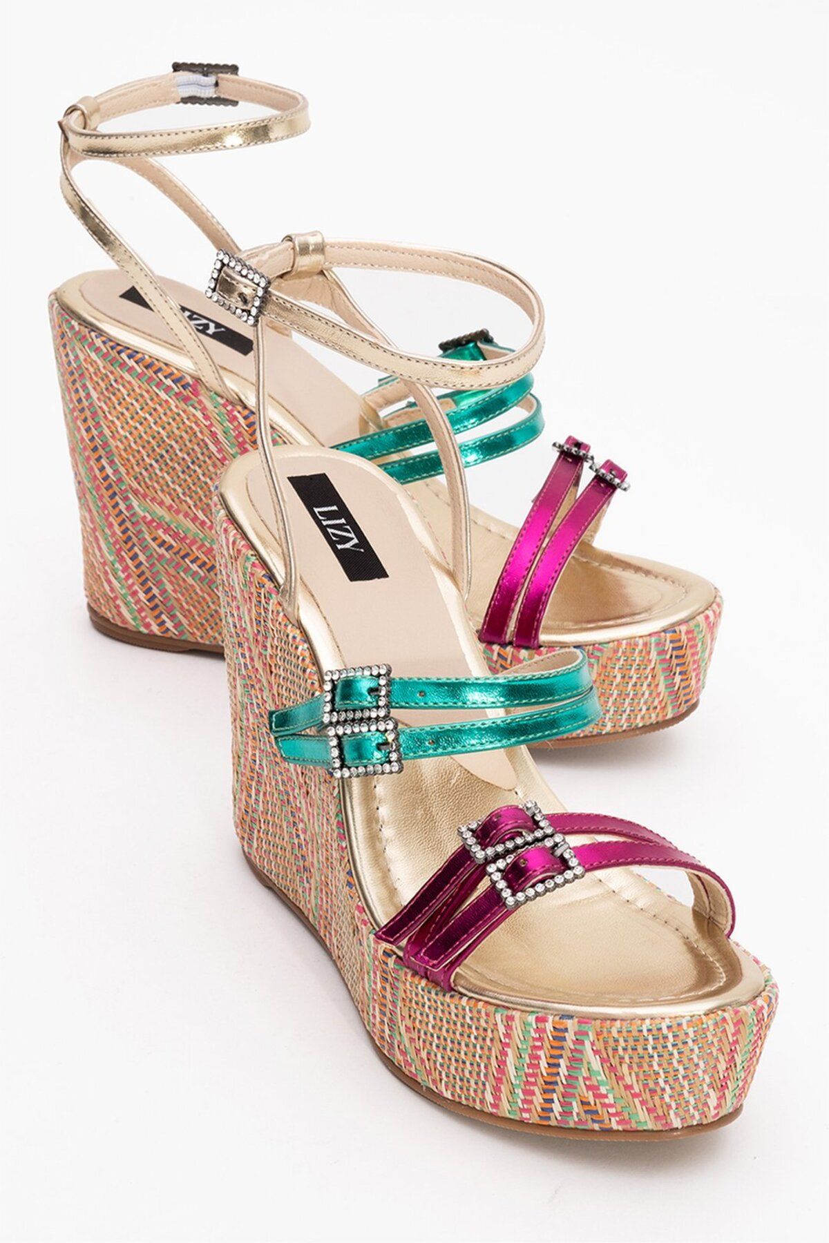 Lizy Shoes Yüksek Dolgu Topuk Sandalet