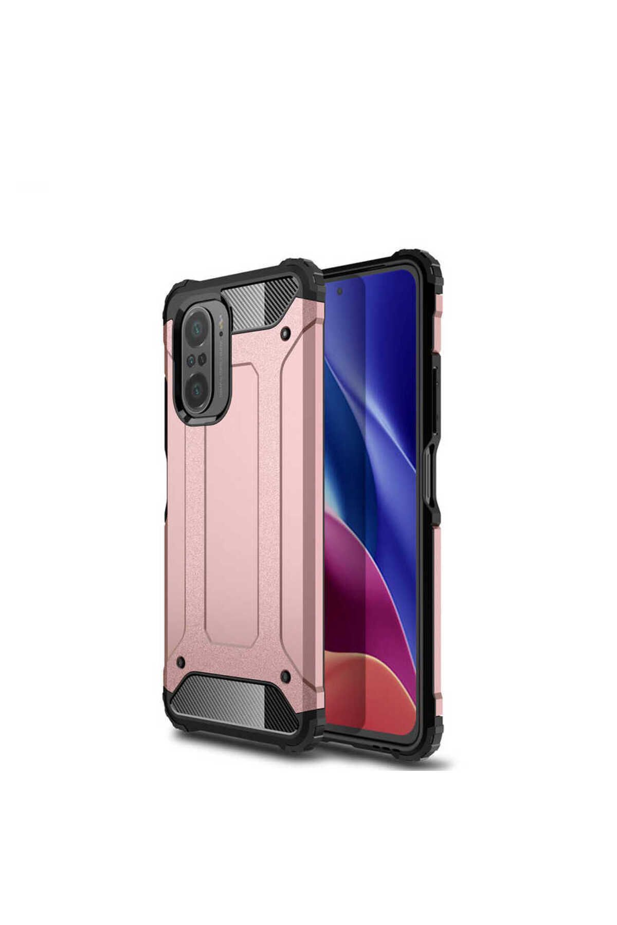 halkhouse Xiaomi Redmi K40 Kılıf Zırh Tank Sert Korumalı Silikon Crash Silikon Kapak