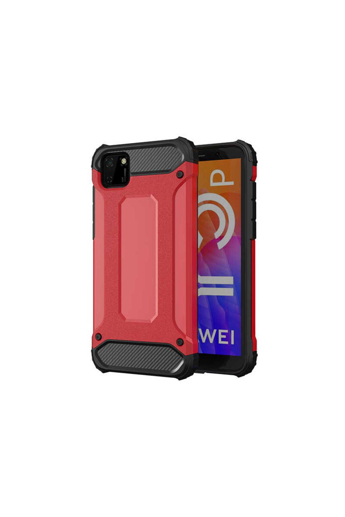 halkhouse Huawei Y5P Kılıf Zırh Tank Sert Korumalı Silikon Crash Silikon Kapak