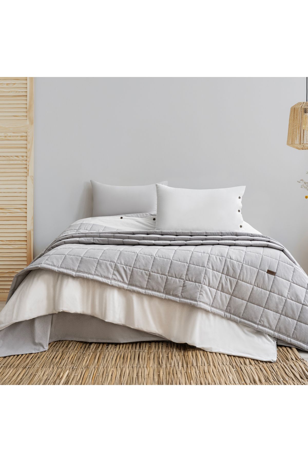 Schafer Home Soft Yatak Örtüsü Nevresim Seti 5 Parça-Gri