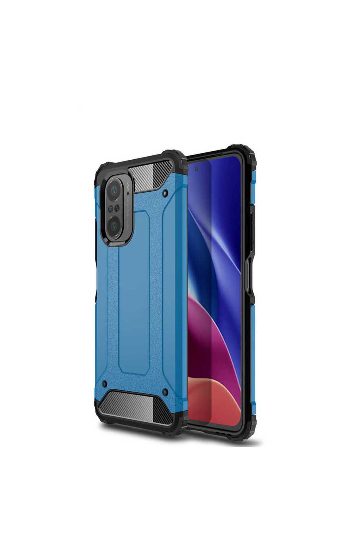 halkhouse Xiaomi Redmi K40 Kılıf Zırh Tank Sert Korumalı Silikon Crash Silikon Kapak