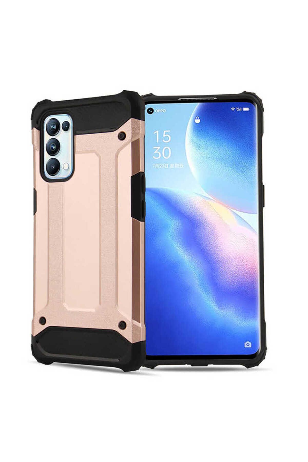 halkhouse Oppo Reno 5 Pro 5G Kılıf Zırh Tank Sert Korumalı Silikon Crash Silikon Kapak