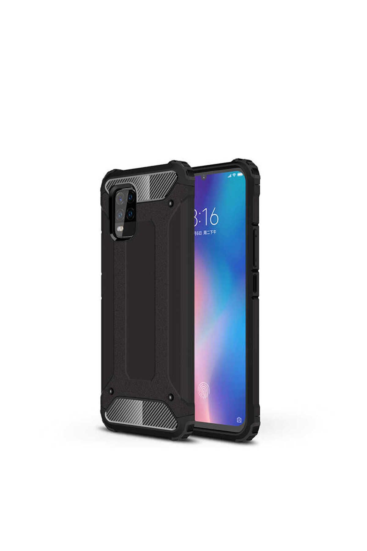 halkhouse Xiaomi Mi 10 Lite Kılıf Zırh Tank Sert Korumalı Silikon Crash Silikon Kapak