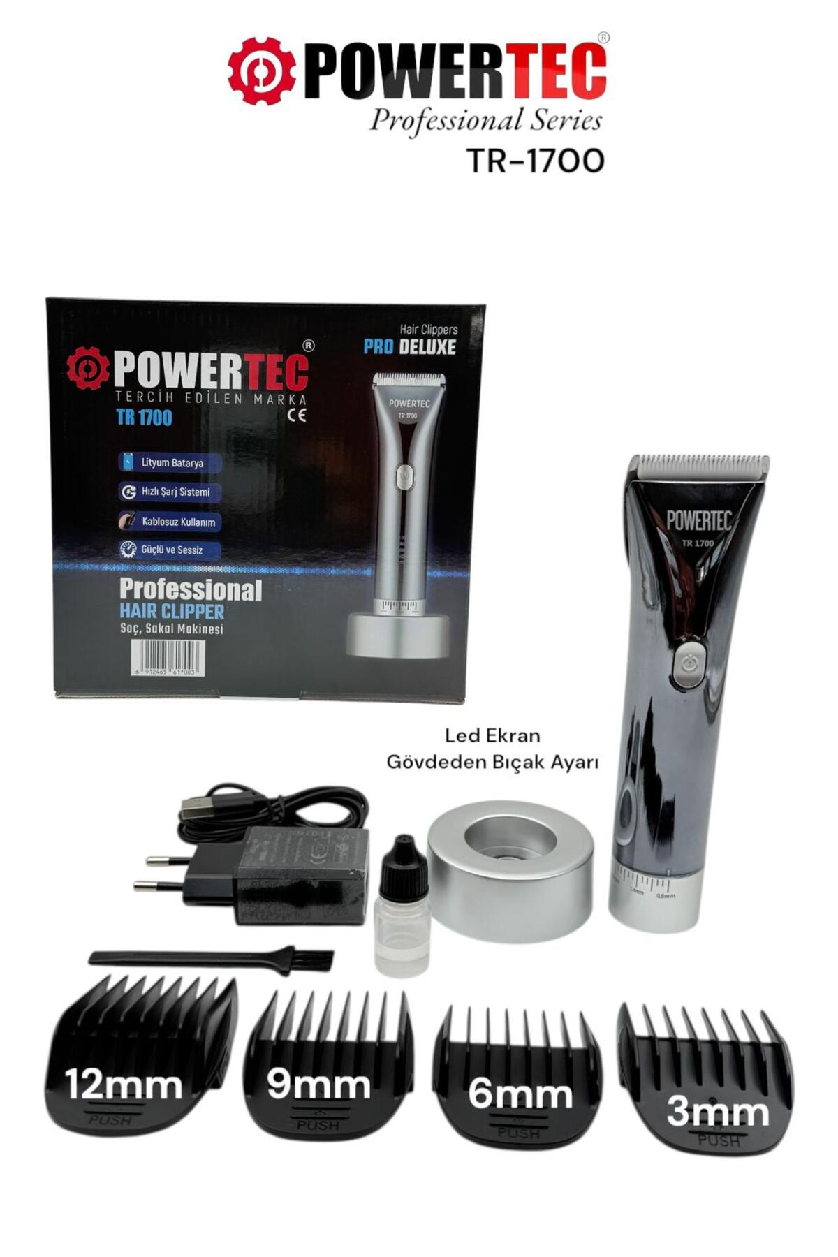 POWERTEC TR-1700 Pro Deluxe Saç Sakal Kesim Makinesi
