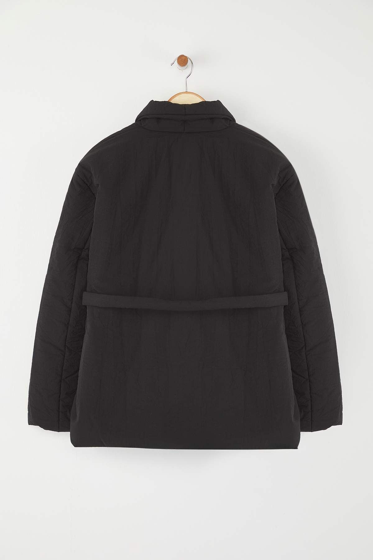Trendyol Collection-Black Regular Fit Inflatable Coat with Lacing Detail Twoaw26Mo00112 7