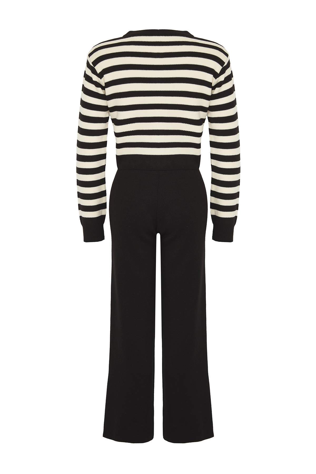 Trendyolmilla  Siyah*001 Crop/Kısa Triko Alt-Üst Takım TWOAW25AU00026 - Görsel 6