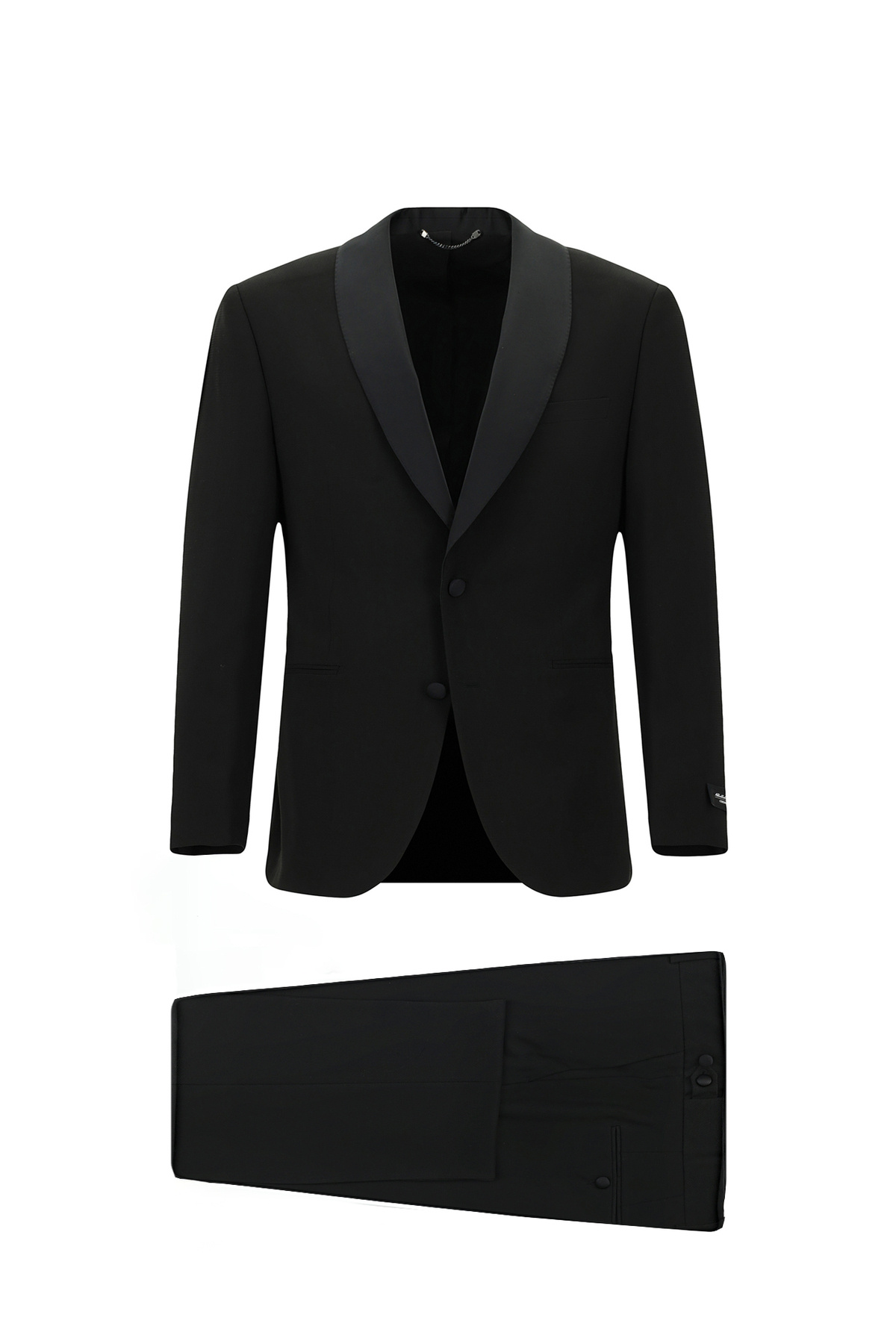 کیگیلی کت و شلوار پشمی و دامادی یقه شالی با برش ریلکس فیت