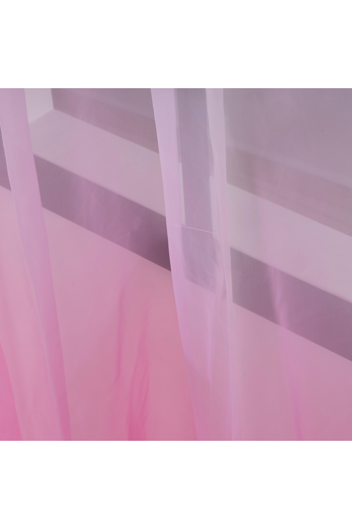 Belle Cose Degrade Pembe Tül Perde Pilesiz Düz Dikim Tek Kanat fotoğrafı 5 (önizleme)