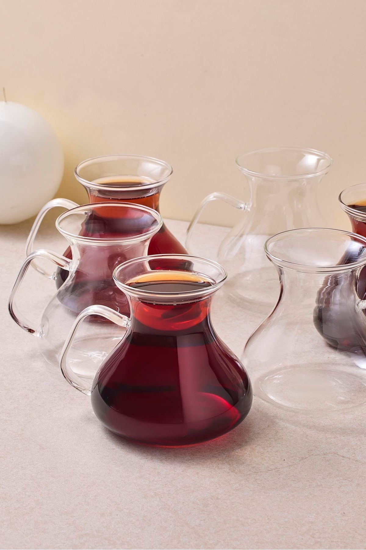 Perotti-16043 Ehl-I Keyf Set of 6 Borosilicate Glass Tea Cups 200 ml 3