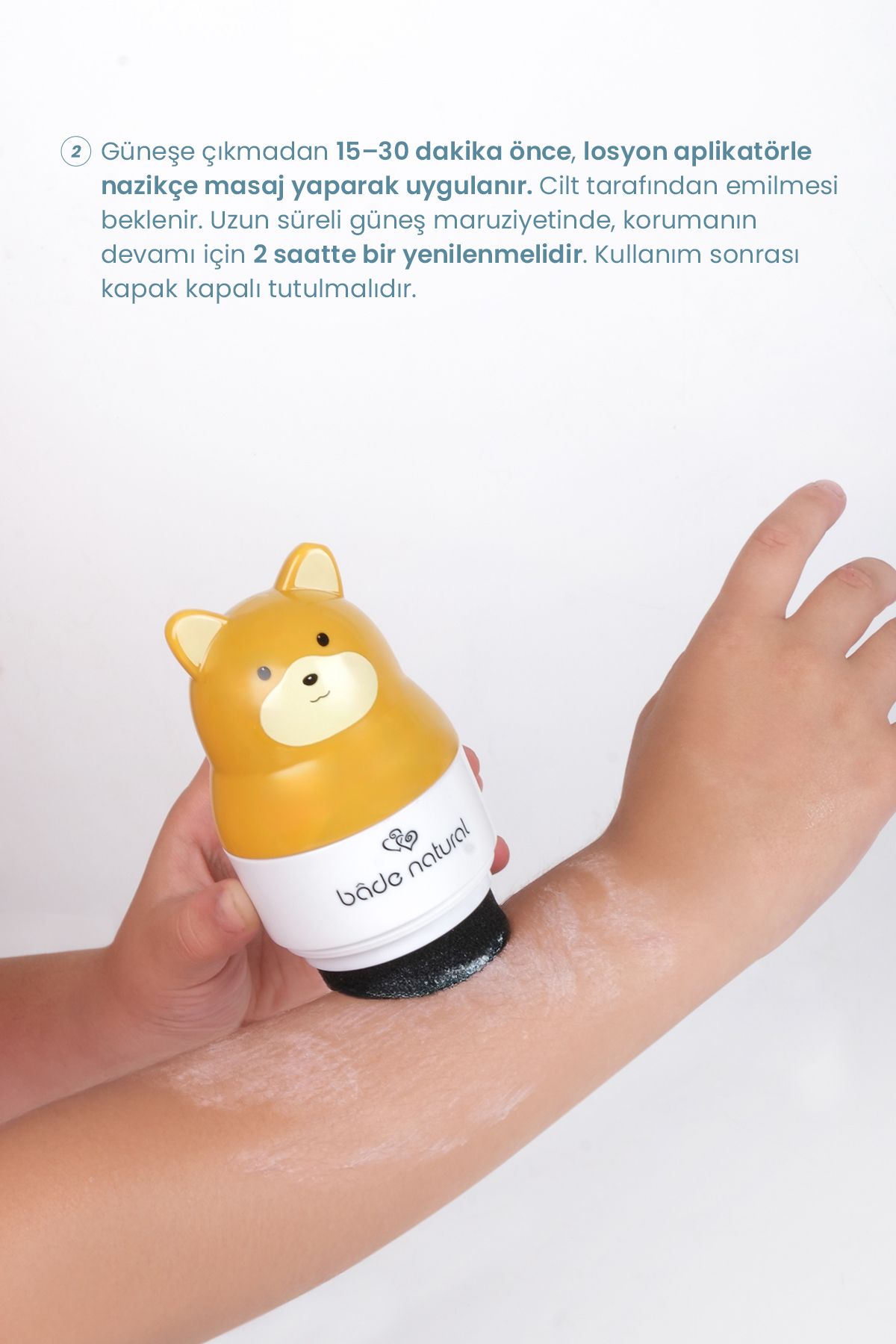 Bade Natural-Sunscreen Lotion Applicator Bear Figured Refillable Roll on 110 ml 5