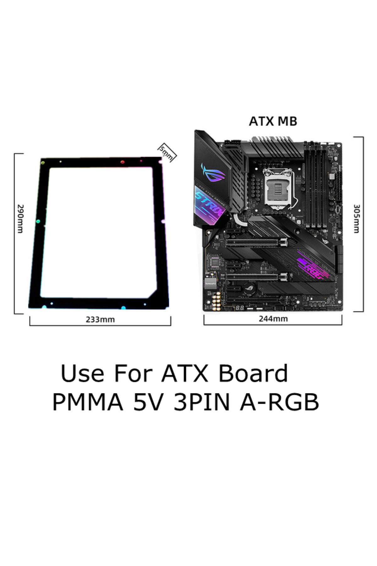 Flying Elephant-Atx Computer Motherboard Backlight Rgb Backplate Frame Symphony 5v Argb Sync For Atx Matx Itx Mobo G 1