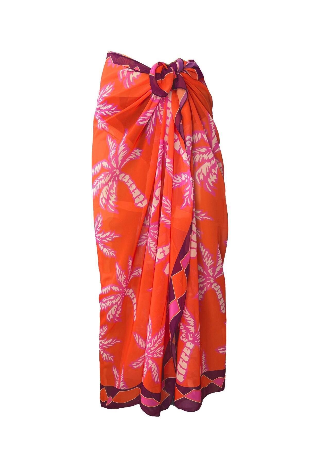 Bolder-Curve Pareo Chiffon Palm&Pomegranate (Big Size) 4