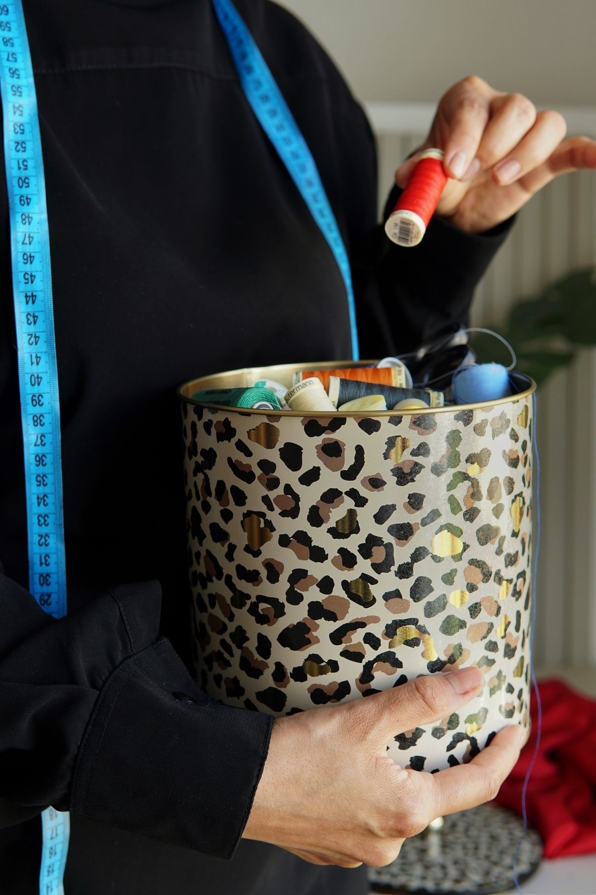 EVLE-Leo Patterned Food Storage Container - Metal Storage Container 17.5 Cm X 18 Cm Er147-v4 1