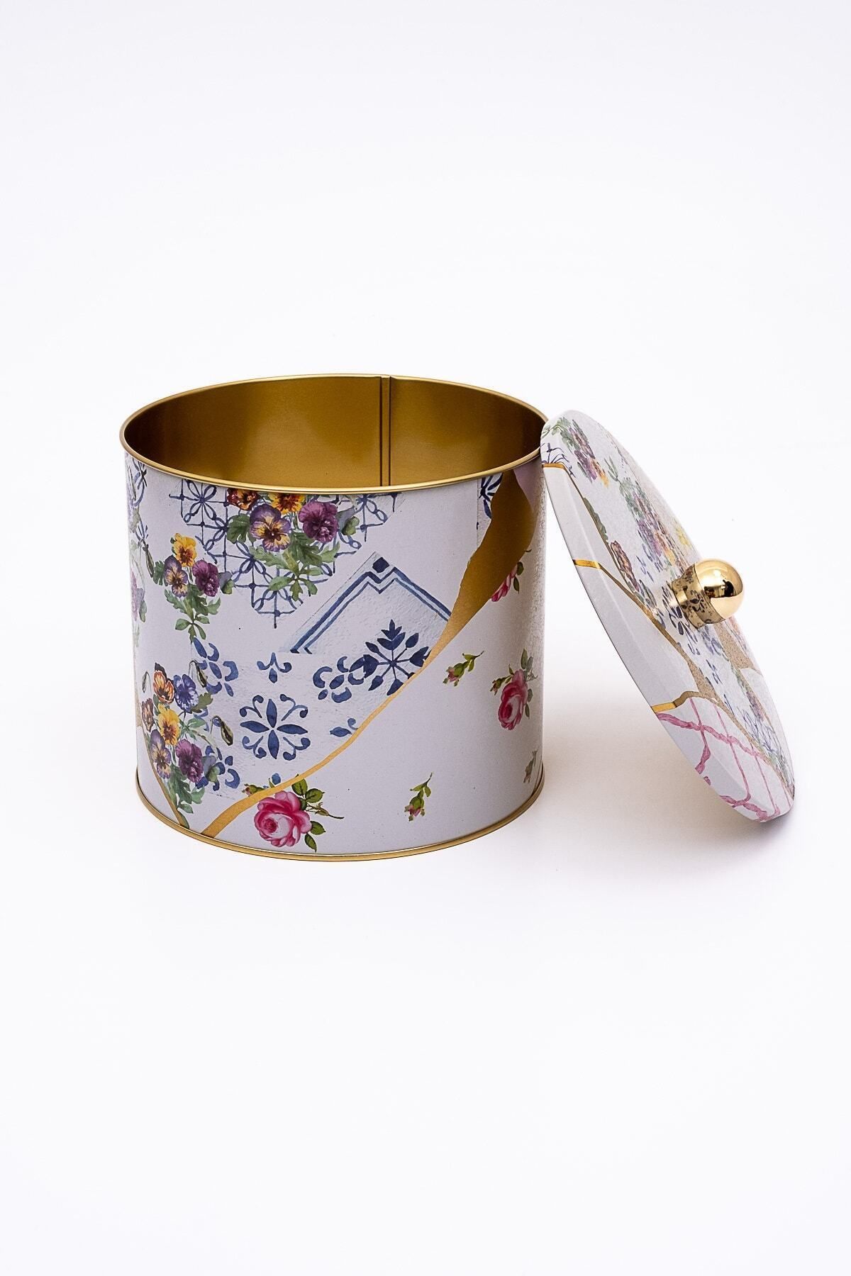 EVLE-Kint Sugi Patterned Food Storage Container - Metal Storage Container 17.5 Cm X 15.5 Cm Er146-4i 3