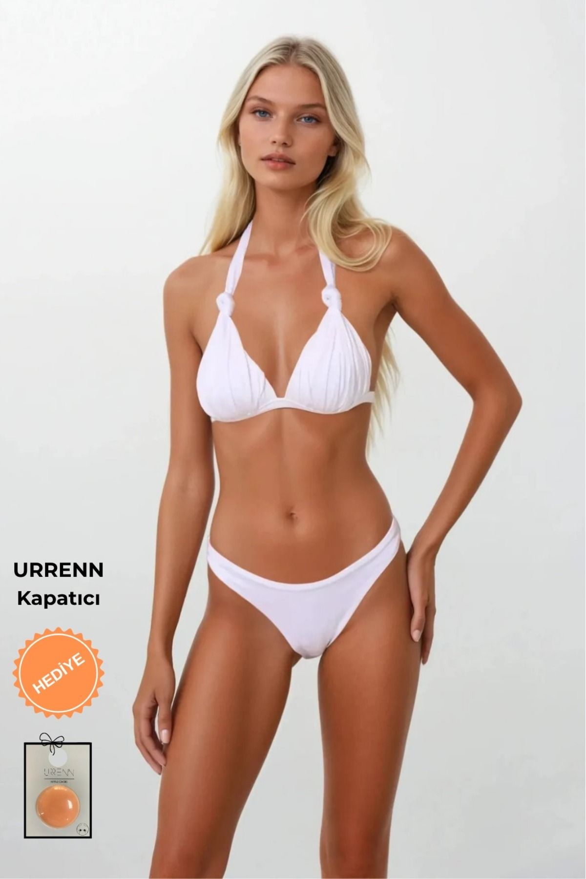 Pierre Cardin Boyundan Bağlamalı Toparlayıcı Dolgusuz | URRENN Kapatıcı Hediyeli | Yeni Kreasyon 25' Bikini Takımı