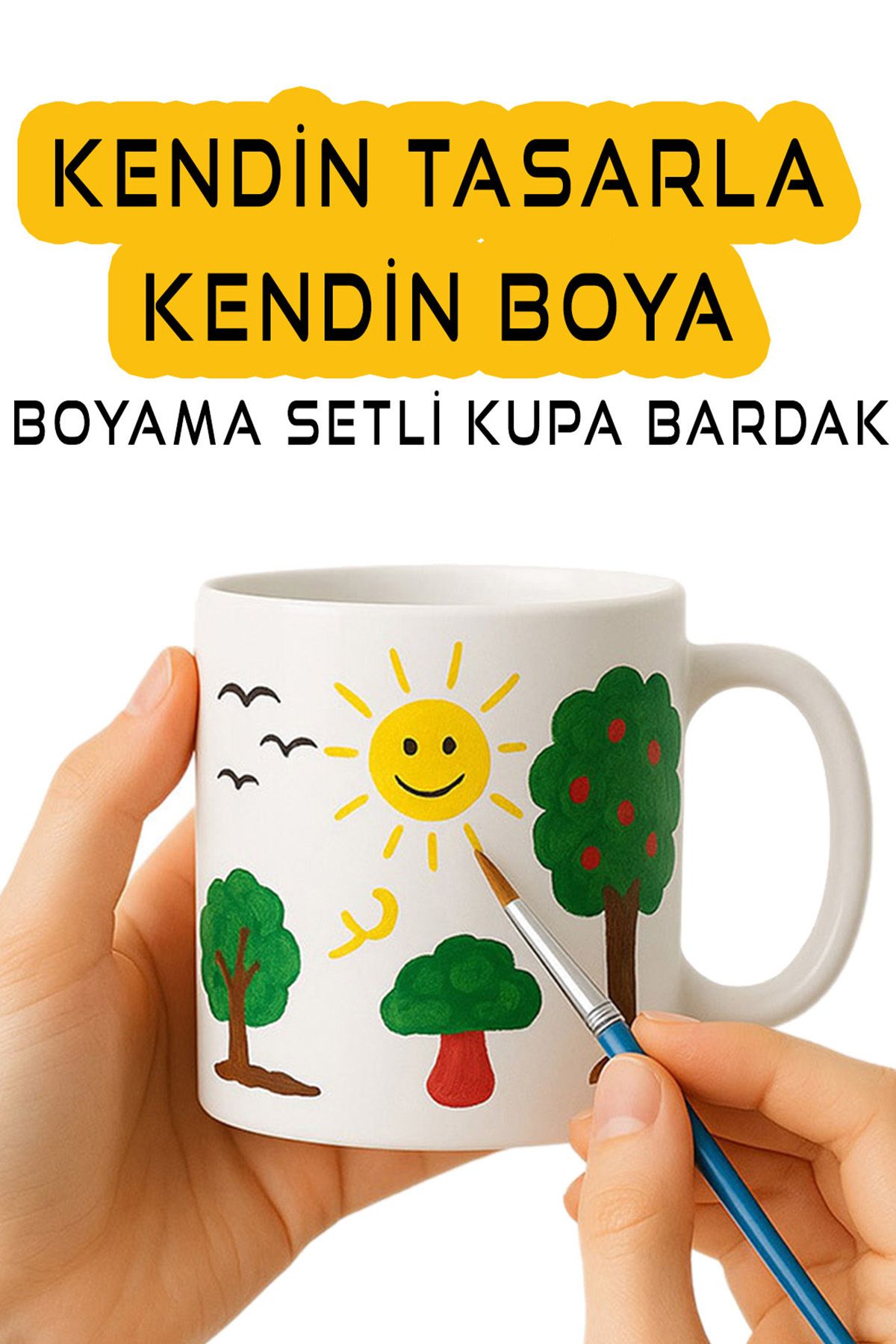 spldizayn Kendin Tasarla Kupa Bardak Boyama Seti