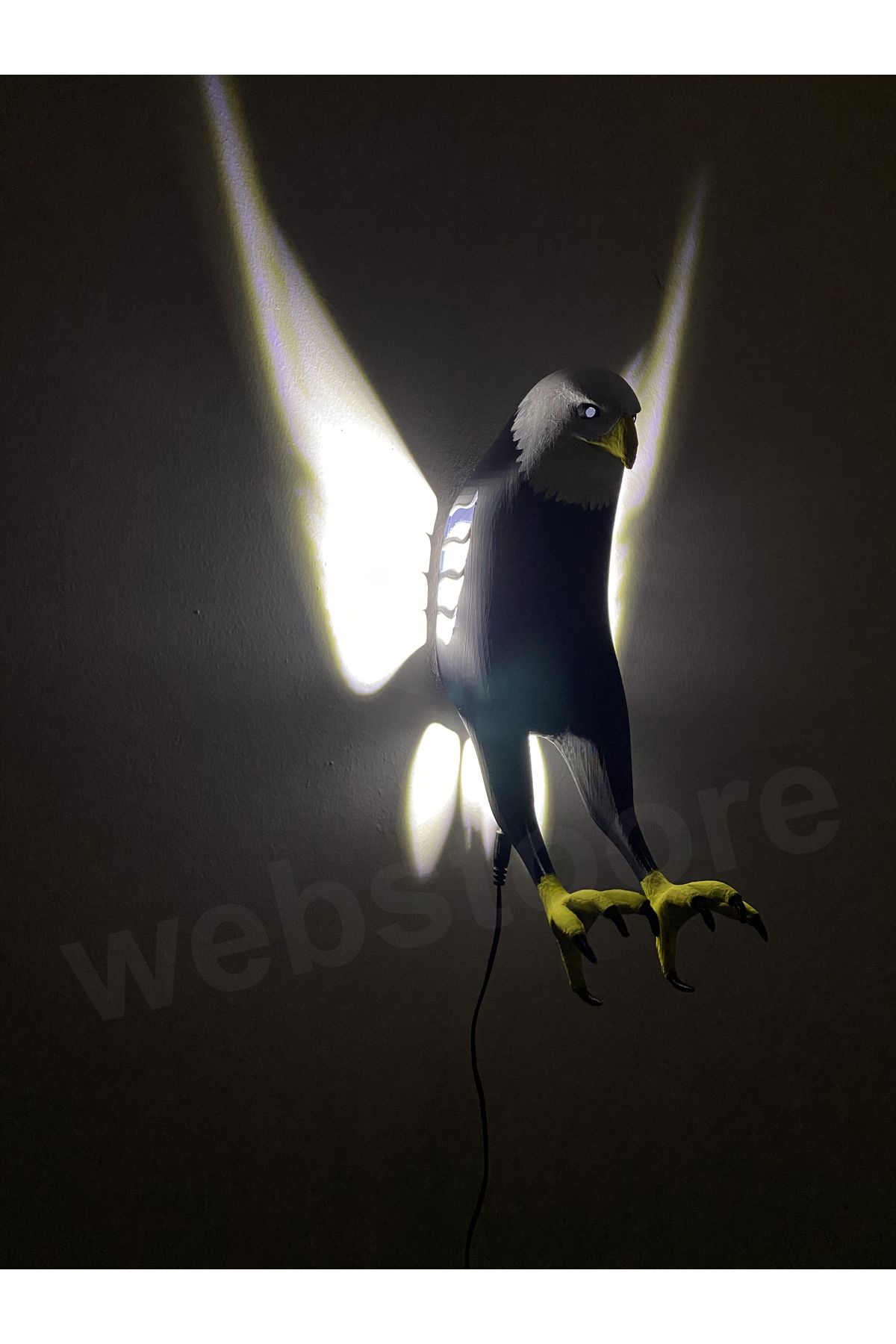 webstoore Kartal Figürlü LED Aydınlatma Duvar Lambası Gece Lambası (Adaptörlü)