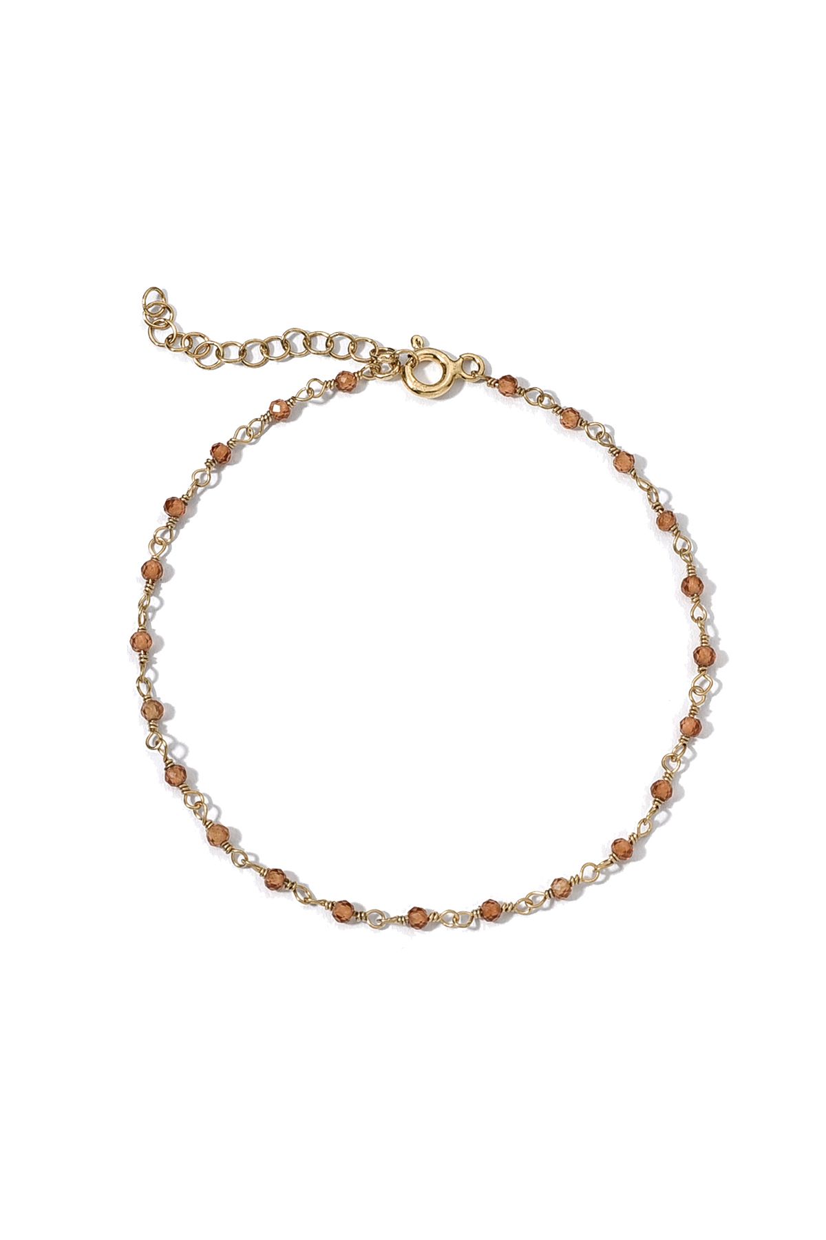 Nox Jewelry 14 Ayar Altın Kaplama Sitrin Doğal Taşlı El Yapımı Gümüş Bileklik - CBS00133
