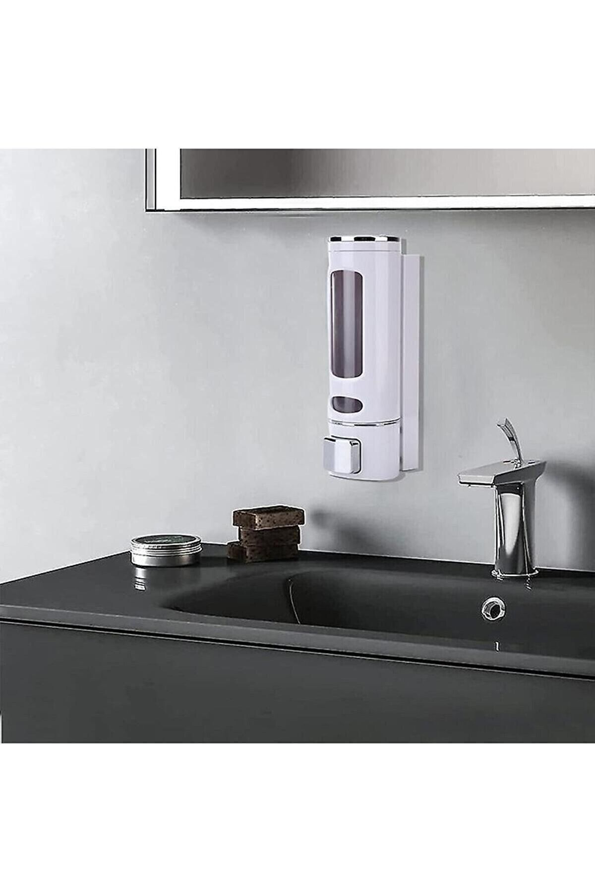 Sea Home-Dozator de săpun alb - manual, lichid, chiuvetă, dozator de săpun de mână, montat pe perete 1 bucată 3