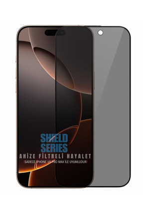 EVAX [Shield Hayalet] iPhone 16 Pro Max Uyumlu Hayalet 6D Tam Kaplayan Temper...