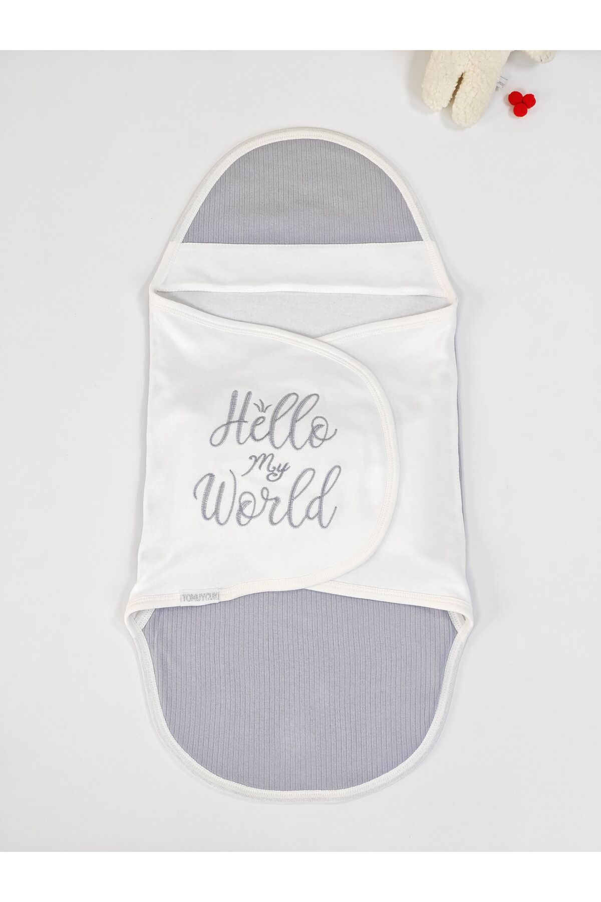 Tomuycuk Gri Kız/ Erkek Bebek Battaniyesi Kundağı -Uyku Tulumu %100 Pamuklu Ortopedik 0-9ay fotoğrafı 6 (önizleme)
