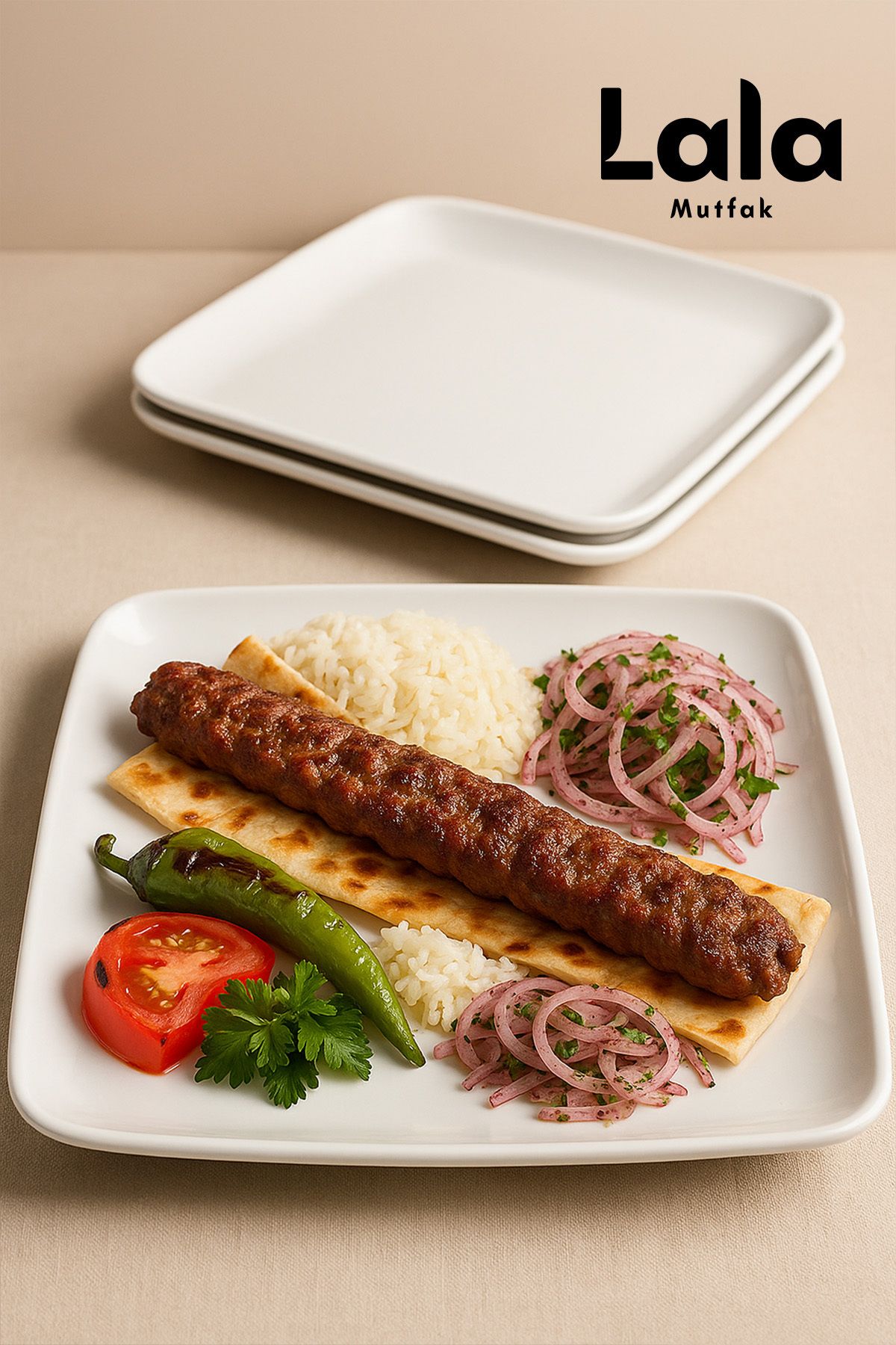 Lala Mutfak Gözde Kare Servis Tabak - 3'lü Set (29 CM - ŞIK, DAYANIKLI, YEMEK VE SUNUM TABAĞI)