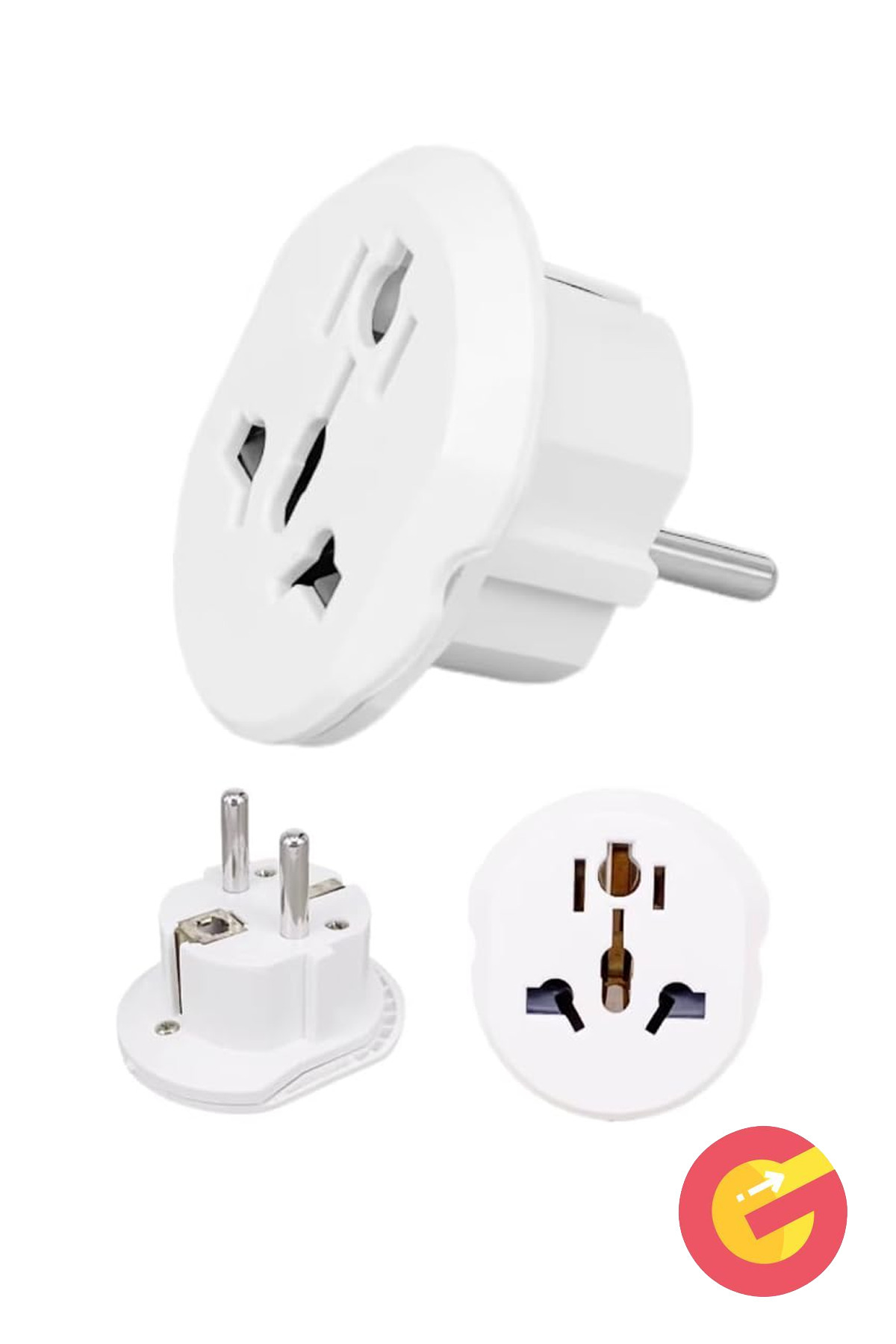 GüncelÇarşı Uluslararası Priz Fiş Adaptör Çevirici 16A 250V Seyahat fişi Dönüştürücü Adaptörü, CE sertifikalı