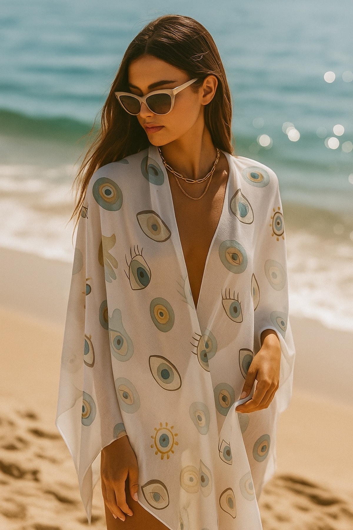 Chiffon Pareo - Beach Dress Short and Long Length Alternative Product - Mystery 50*150 cm