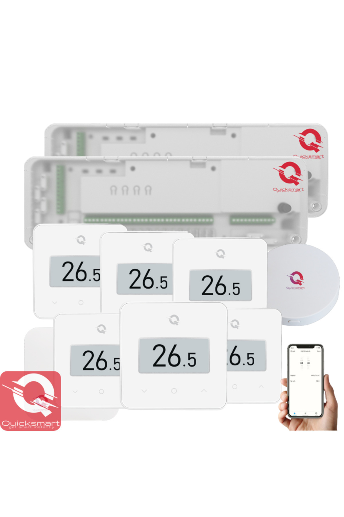 Quicksmart Kit De Automatizare A Încălzirii Prin Pardoseală Q20, Controler Pentru Încălzire Prin Pardoseală Sau Radiatoare Cu Distribuitor, M - One