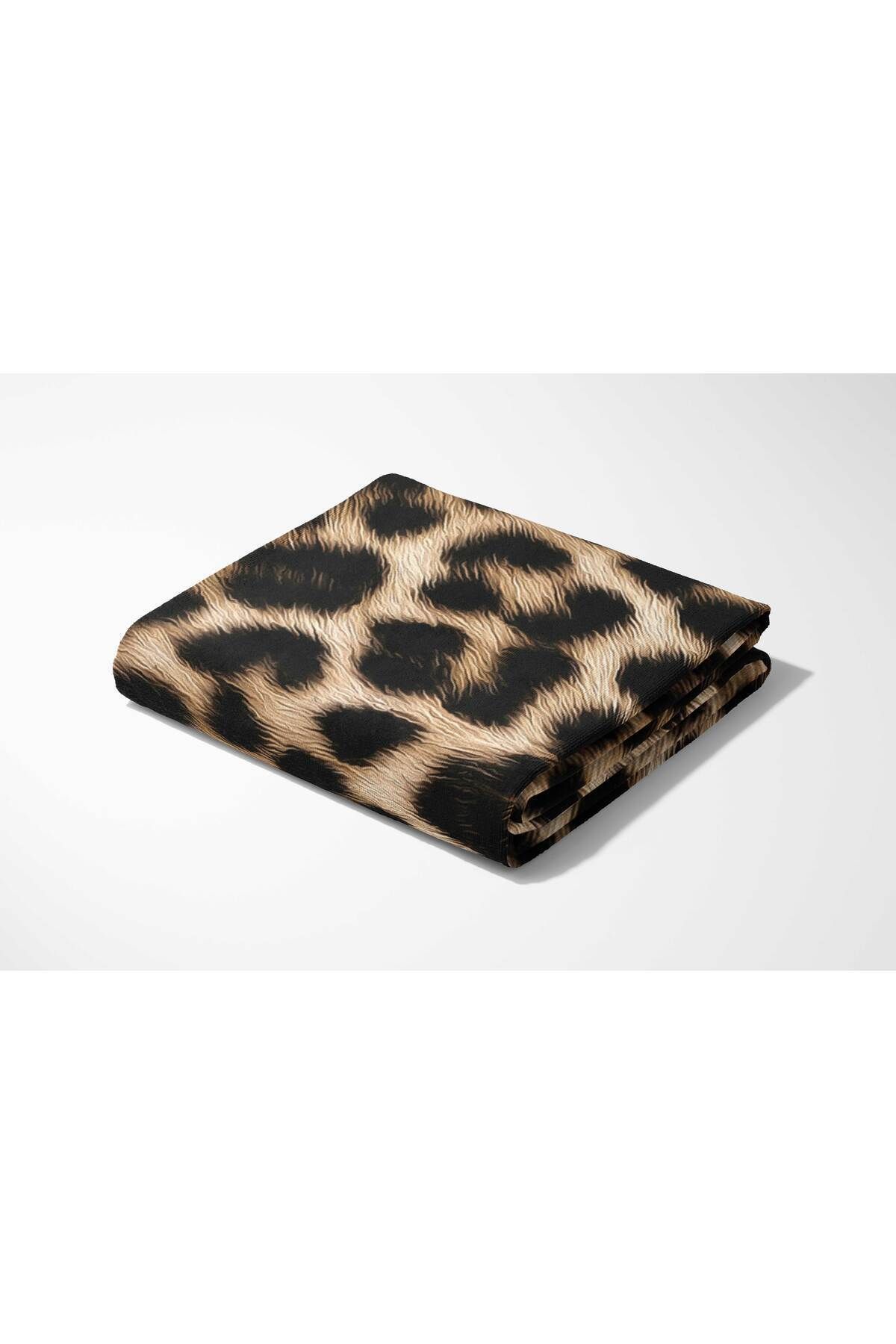 ASDİVA-Leopard Pattern Digital Printed Beach Towel 75X150 5