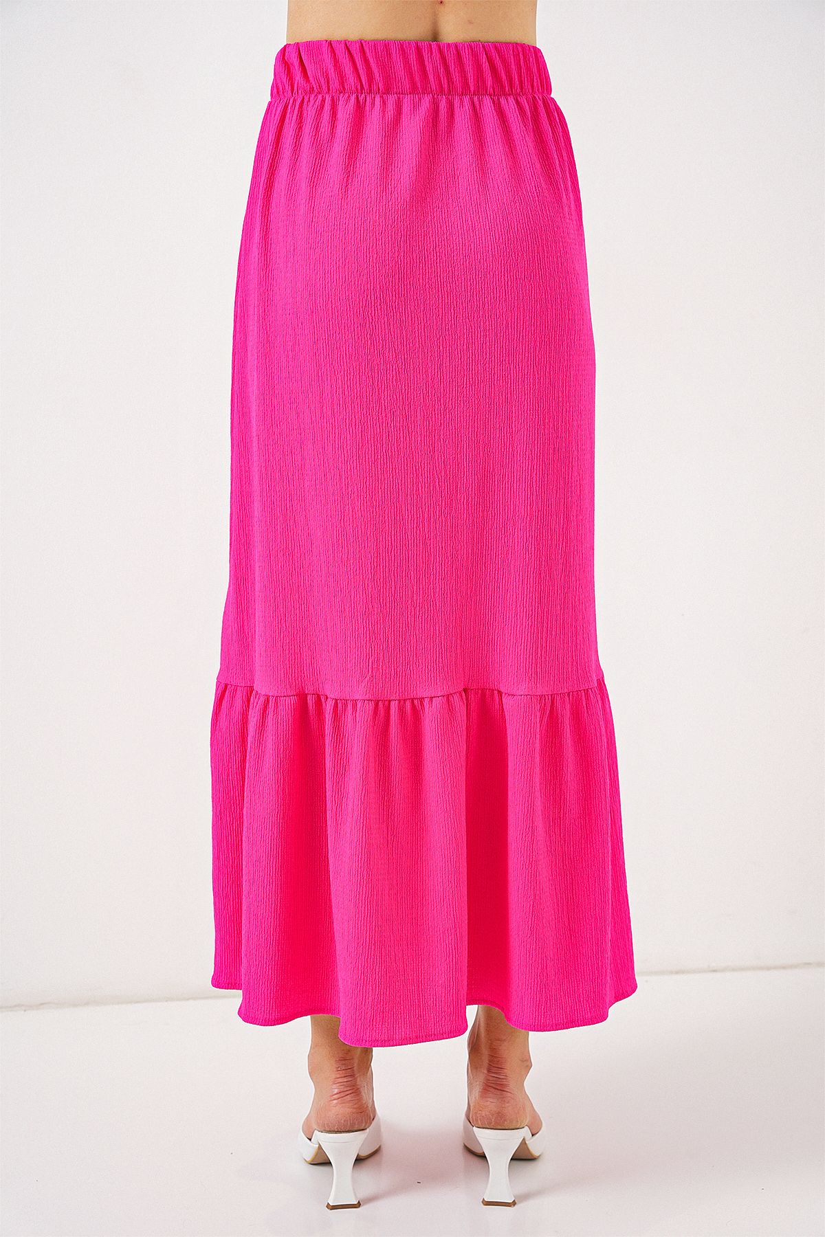 Bigdart-1886 Long Knitted Skirt - A.Fuchsia 6