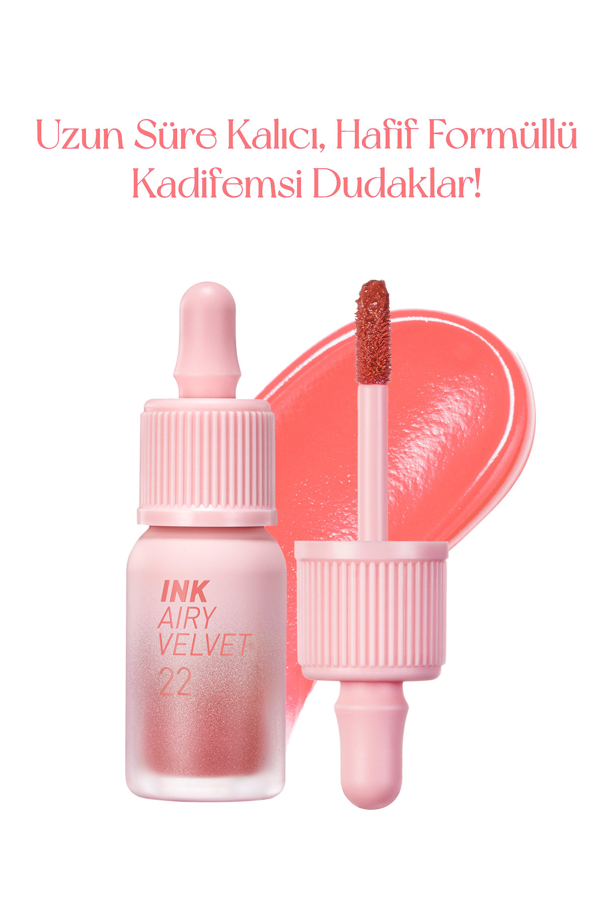 Uzun Süre Kalıcı ve Hafif Formüllü, Kadife Bitişli Tint PERIPERA Ink Airy Velvet (22 Center Peach) — صورتی 6357 — تصویر 3 از 9