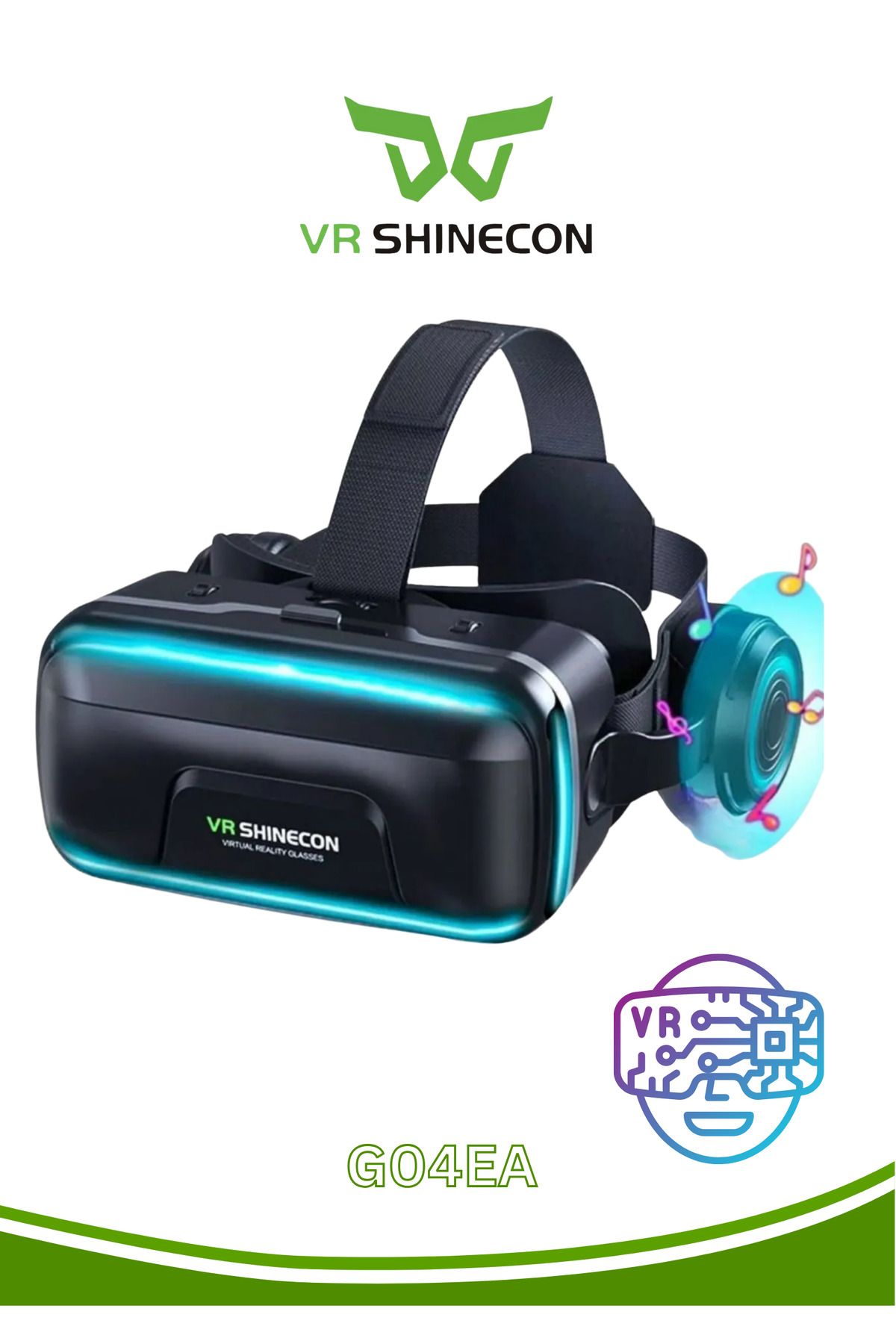 VR Shinecon Sanal Gerçeklik Gözlüğü Kulaklıklı 3d Vr Filmler Video Oyunları Tüm Telefonlara Uyumlu Vr-box