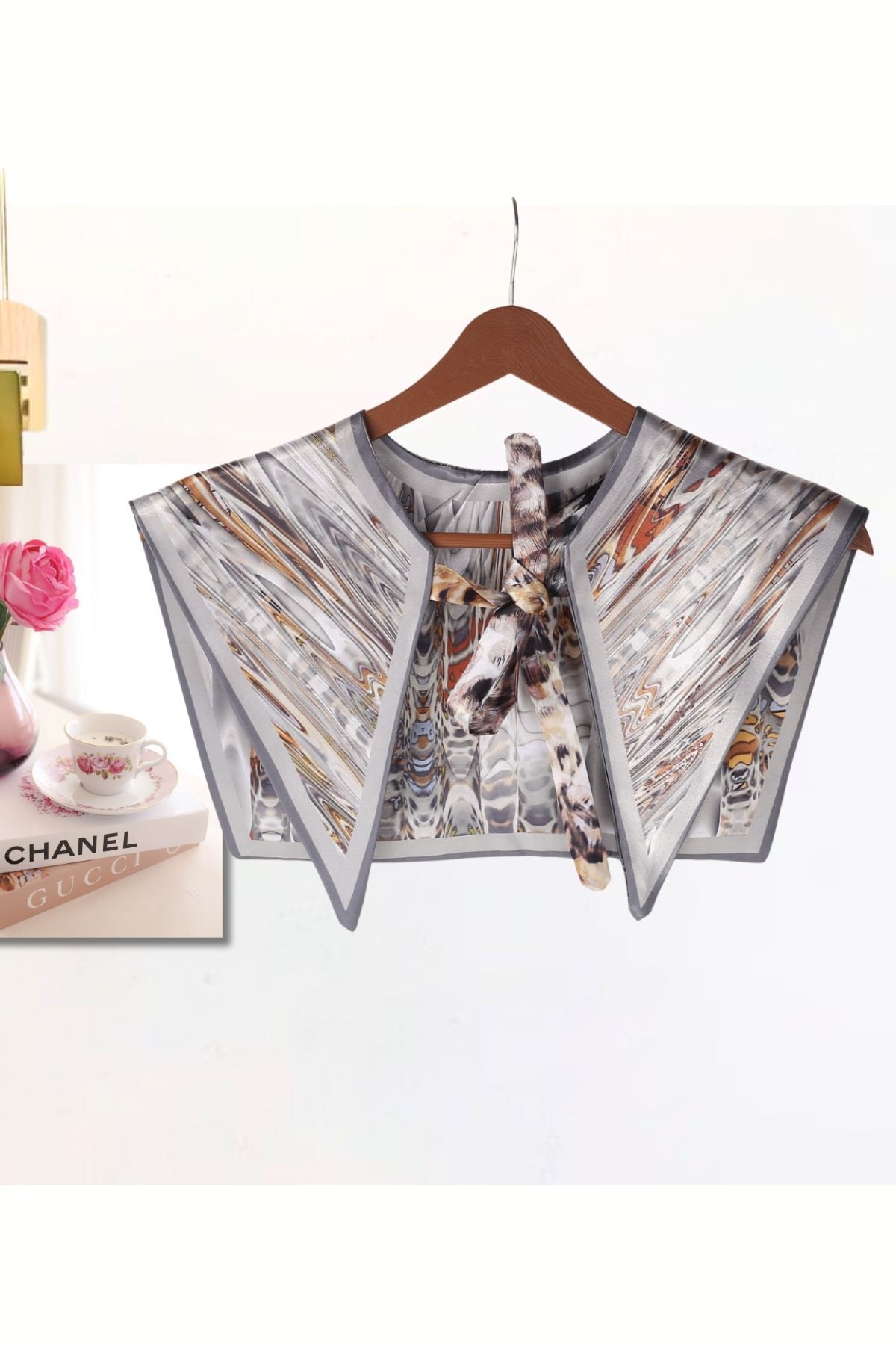 4863 Modern Women's Shoulder Shawl with Stylish Tie