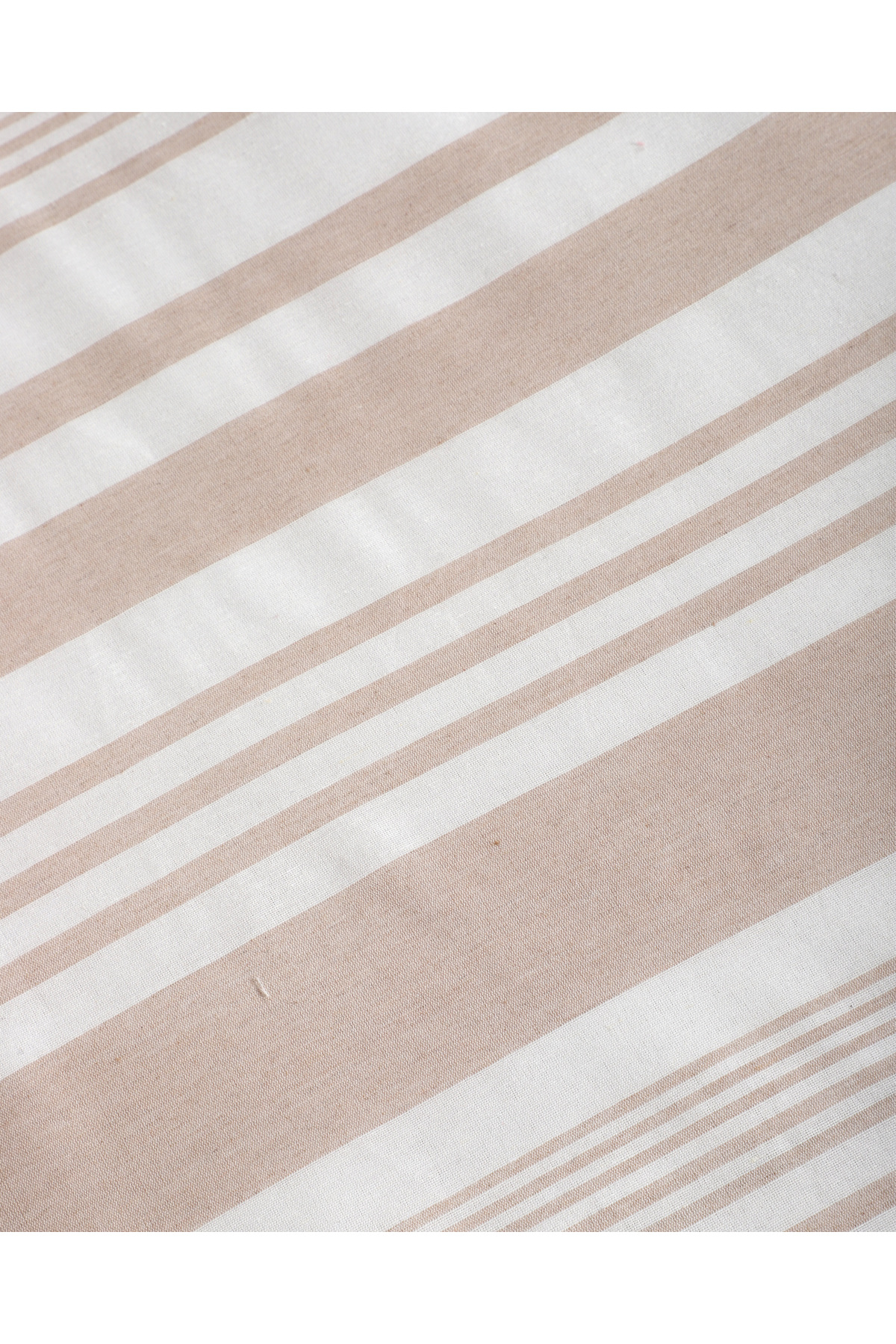 Genel Markalar Bohem Çizgili Desen Tek Kişilik Nevresim Takımı Iki Yönlü Kullanım Çarşafı Düz Cappuccino Rengi fotoğrafı 4 (önizleme)