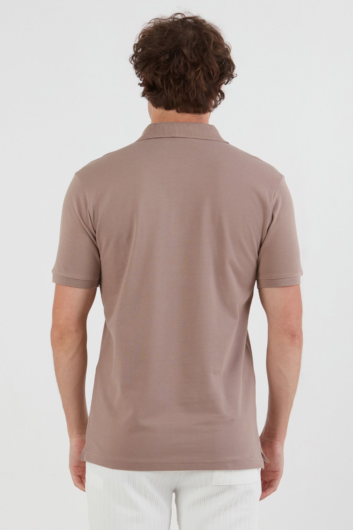 Fulla Moda-Μπλουζάκι Basic Polo Neck με μισό κουμπί 5