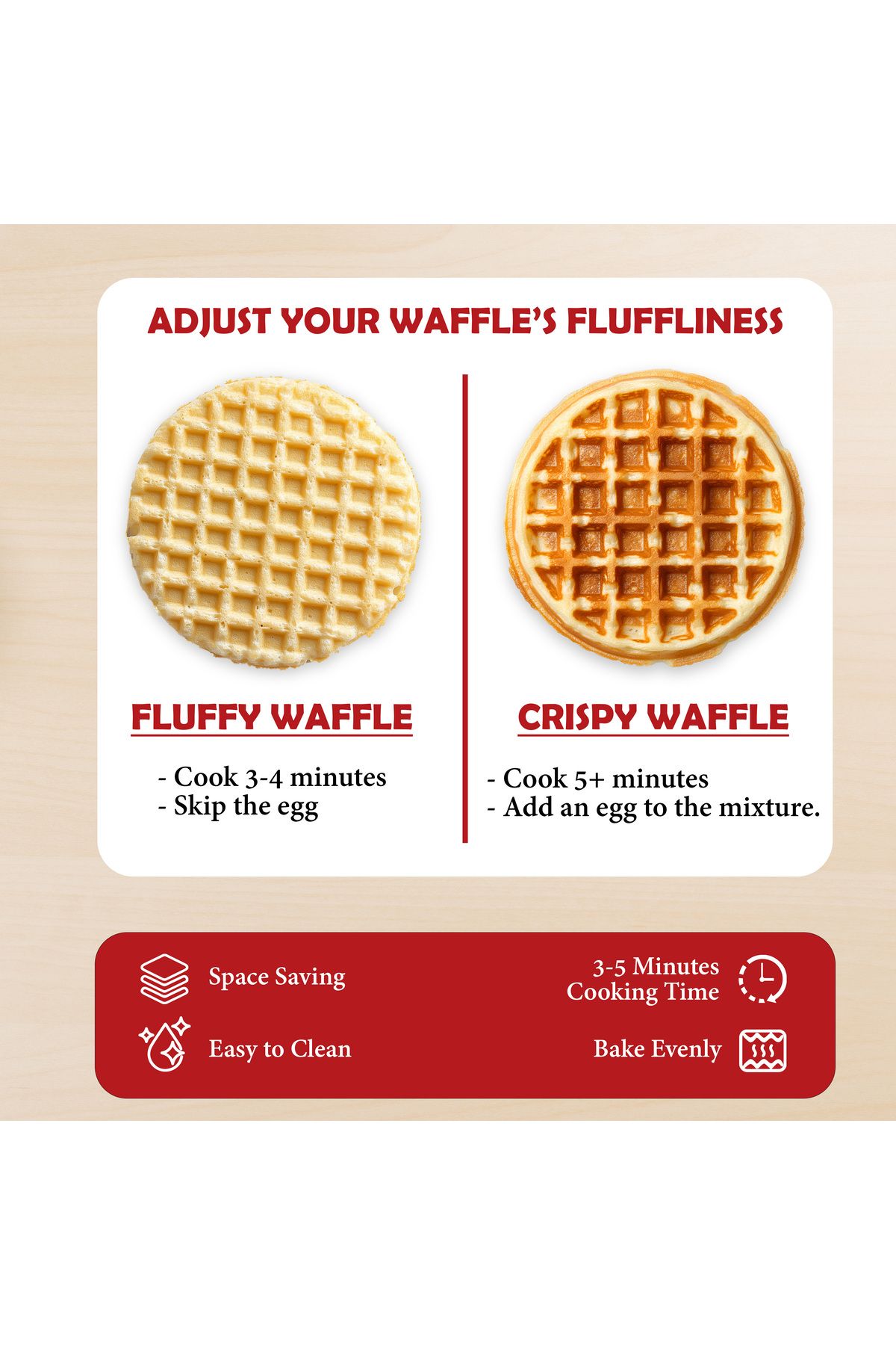 JINOU-4" Mini Waffle Maker - Premium Plastic & Non-Stick - Makes Pancakes, Brownies, & More 5