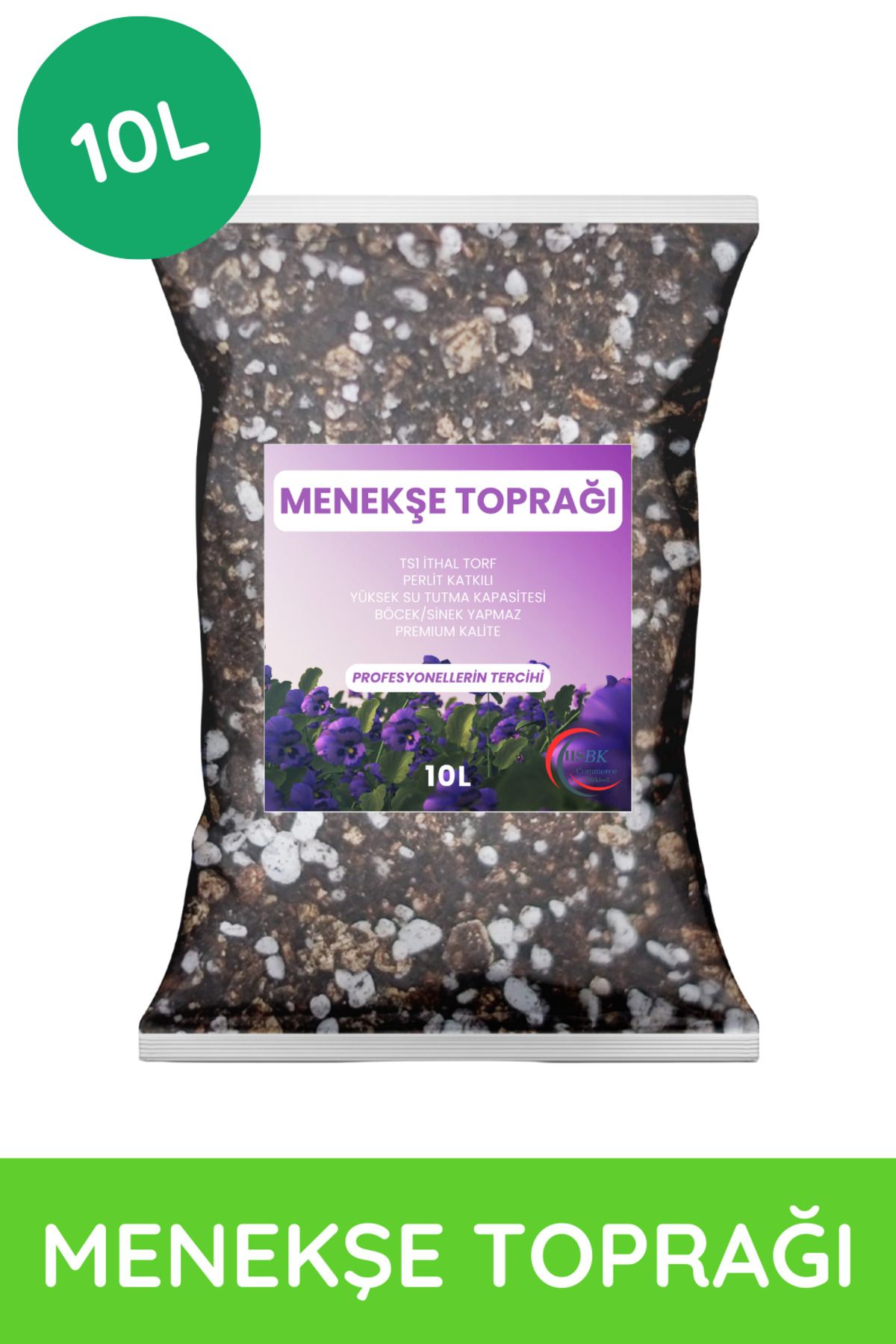 BK Commerce Menekşe Toprağı 10 Lt - Böcek Yapmayan, Torf & Perlit Karışımı, Premium Kalite