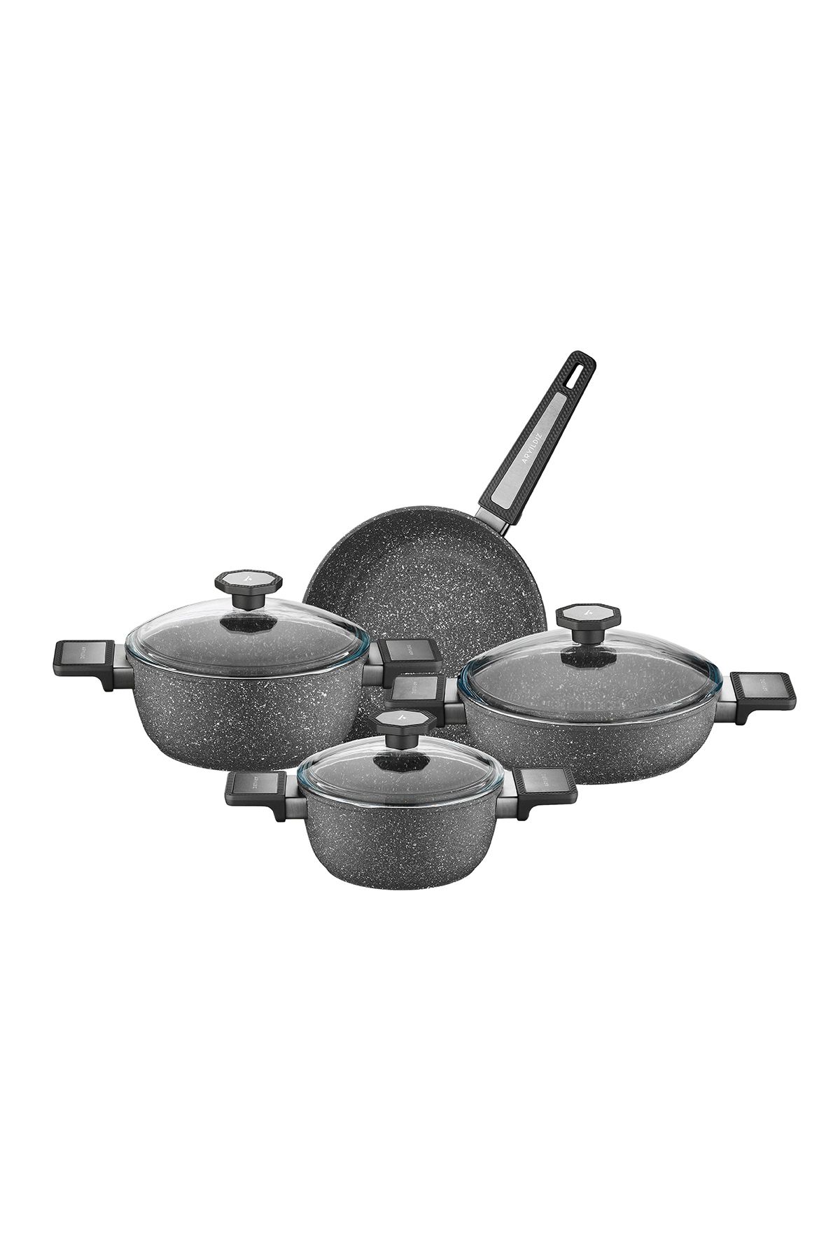 Aryıldız-Vortex Granitium 7 Piece Cookware Set 2
