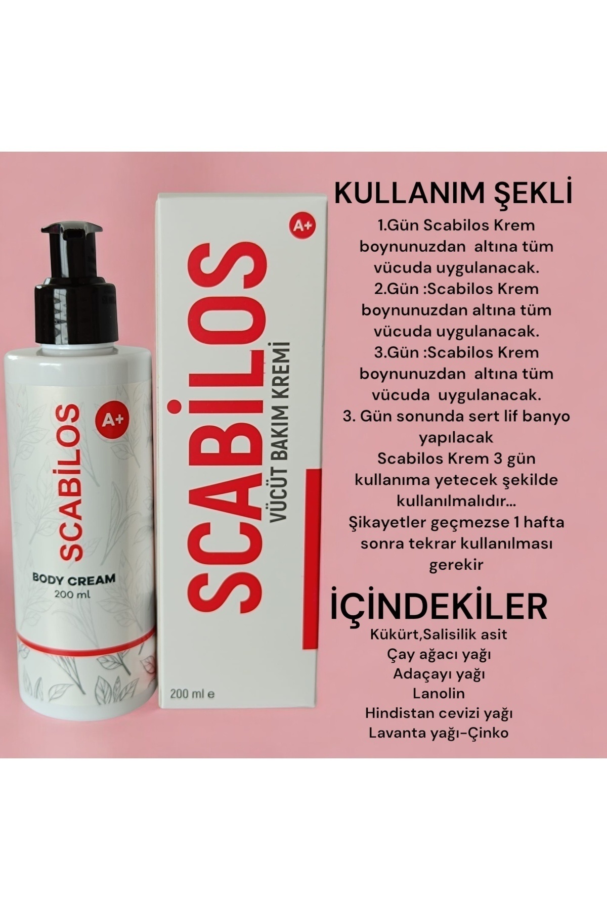 SCABİLOS-Scabilos Body Care Cream for Scabies and Itching 200 ml 1